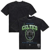 Mitchell & Ness Boston Celtics Unisex Hardwood Classics Vintage Voltage Premium Heavyweight T-Shirt Black