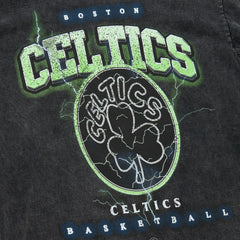 Mitchell & Ness Boston Celtics Unisex Hardwood Classics Vintage Voltage Premium Heavyweight T-Shirt Black