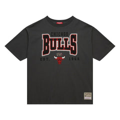 Mitchell & Ness Chicago Bulls Women's Hardwood Classics Oversized Boyfriend T-Shirt Charcoal