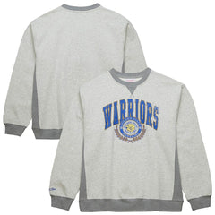 Mitchell & Ness Golden State Warriors Vintage Logo Pullover Sweatshirt Heather Gray