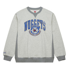 Mitchell & Ness Denver Nuggets Vintage Logo Pullover Sweatshirt Heather Gray