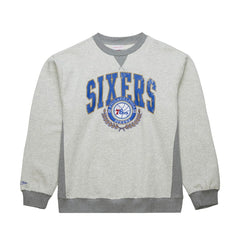 Mitchell & Ness Philadelphia 76ers Vintage Logo Pullover Sweatshirt Heather Gray