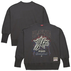 Mitchell & Ness Philadelphia 76ers Women's Hardwood Classics Lightweight Pullover Sweatshirt Charcoal