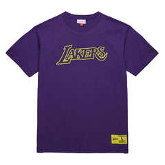Mitchell & Ness Los Angeles Lakers Hardwood Classics Neon Nights Premium T-Shirt Purple