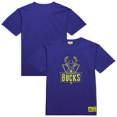 Mitchell & Ness Milwaukee Bucks Hardwood Classics Neon Nights Premium T-Shirt Purple
