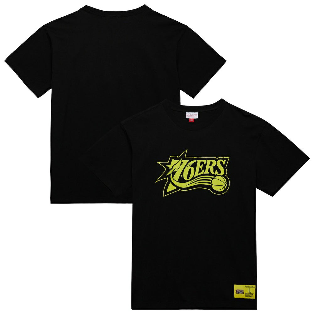 Mitchell & Ness Philadelphia 76ers Hardwood Classics Neon Nights Premium T-Shirt Black