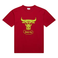 Mitchell & Ness Chicago Bulls Hardwood Classics Neon Nights Premium T-Shirt Red