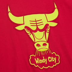 Mitchell & Ness Chicago Bulls Hardwood Classics Neon Nights Premium T-Shirt Red
