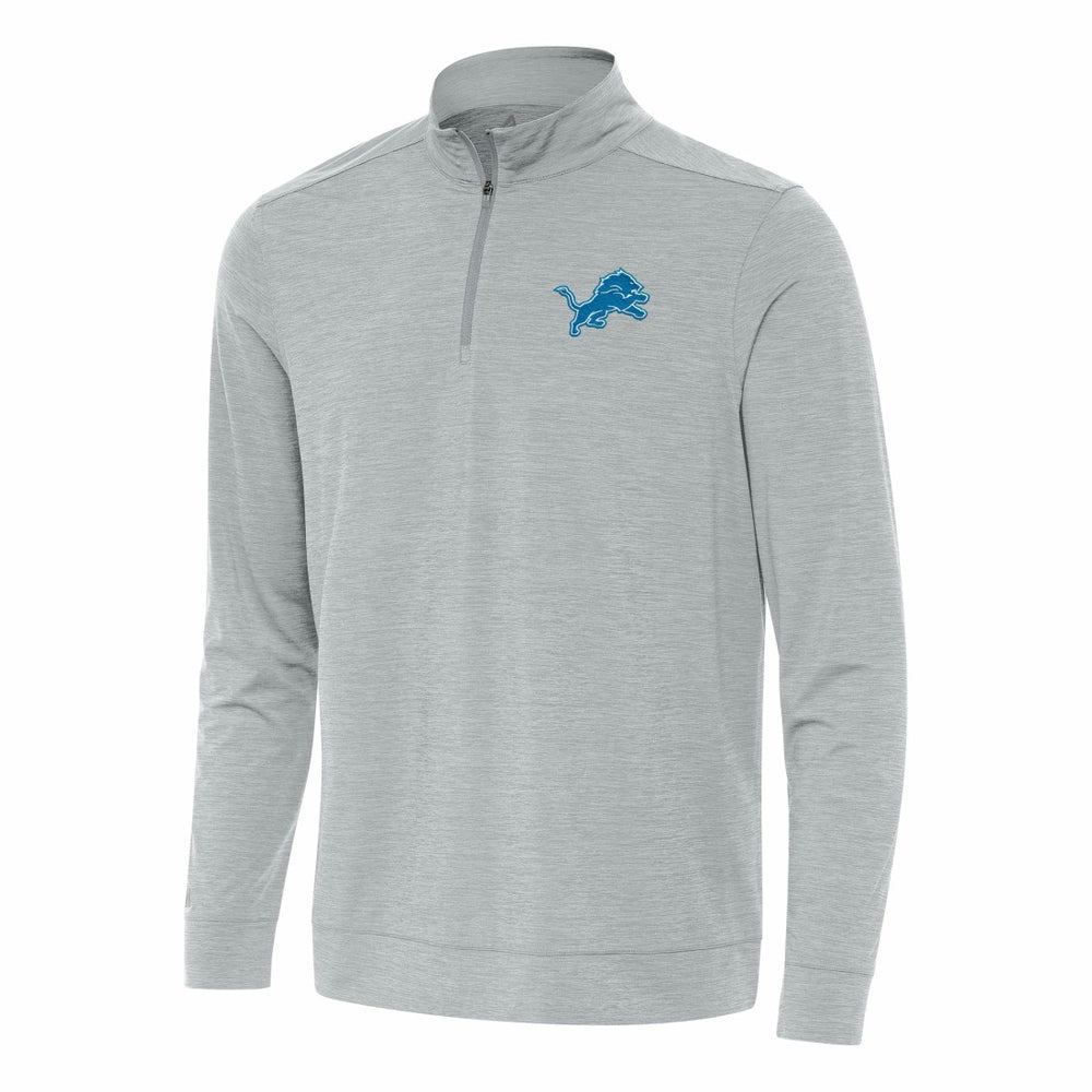 Detroit Lions Antigua Bright Quarter-Zip Top - Heather Gray - NFL