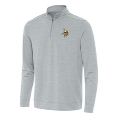 Minnesota Vikings Antigua Bright Quarter-Zip Top - Heather Gray - NFL