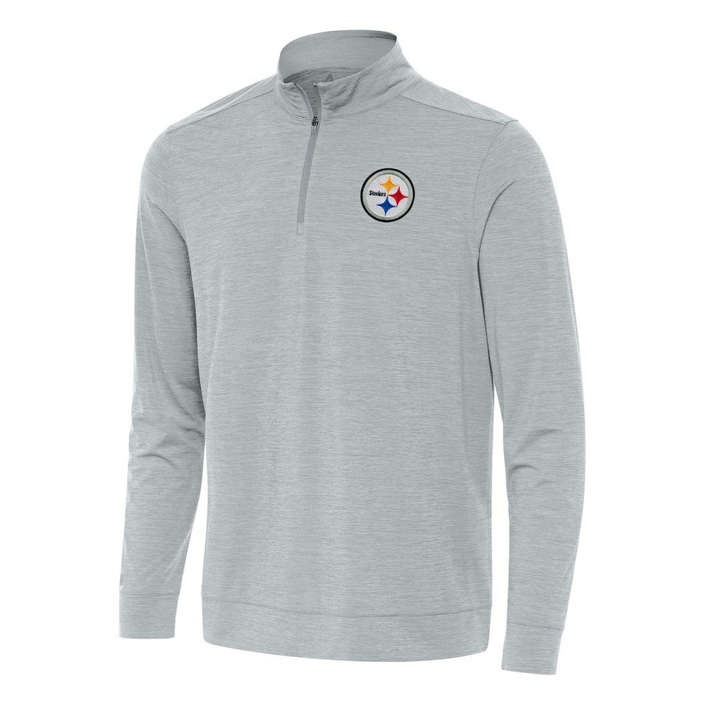 Pittsburgh Steelers Antigua Bright Quarter-Zip Top - Heather Gray - NFL