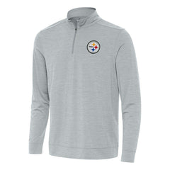 Pittsburgh Steelers Antigua Bright Quarter-Zip Top - Heather Gray - NFL