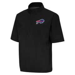 Buffalo Bills Antigua Brisk Short Sleeve Quarter-Zip Windshirt - Black - NFL