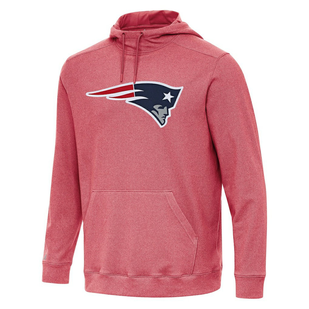 New England Patriots Antigua Cloud Pullover Hoodie - Heather Red - NFL