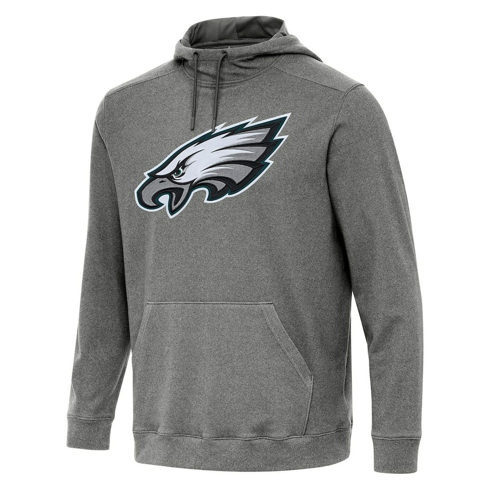 Philadelphia Eagles Antigua Cloud Pullover Hoodie - Heather Black - NFL