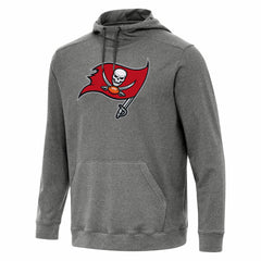 Tampa Bay Buccaneers Antigua Cloud Pullover Hoodie - Heather Black - NFL