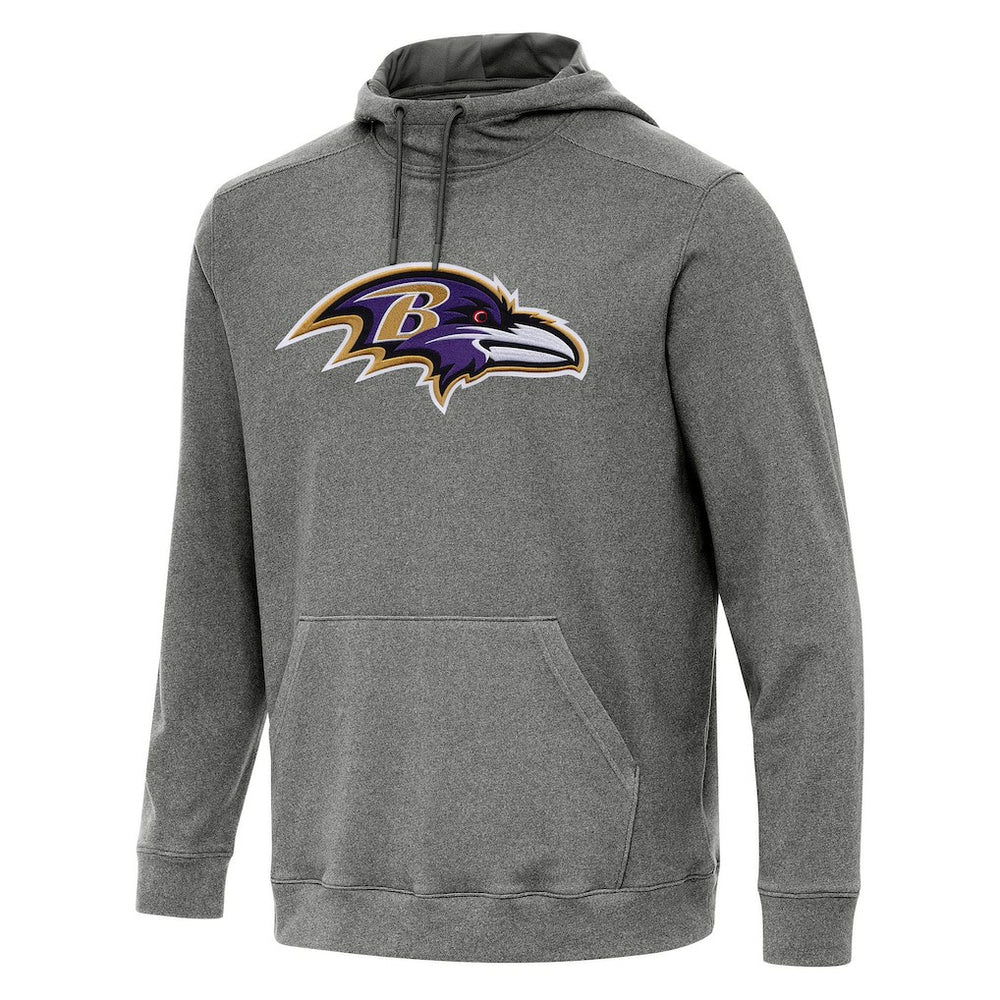 Baltimore Ravens Antigua Cloud Pullover Hoodie - Heather Black - NFL