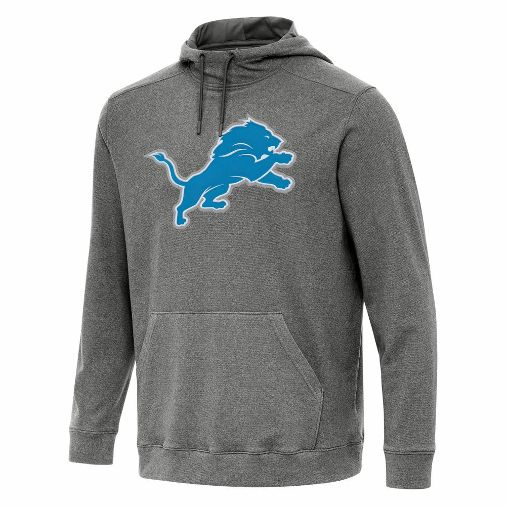 Detroit Lions Antigua Cloud Pullover Hoodie - Heather Black - NFL