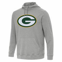 Green Bay Packers Antigua Cloud Pullover Hoodie - Heather Gray - NFL
