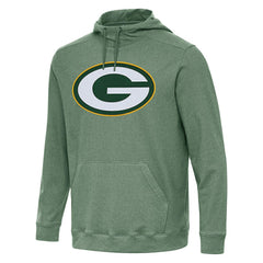 Green Bay Packers Antigua Cloud Pullover Hoodie - Heather Green - NFL