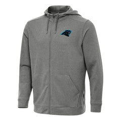 Carolina Panthers Antigua Effortless Full-Zip Hoodie - Heather Black - NFL
