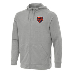 Chicago Bears Antigua Effortless Full-Zip Hoodie - Heather Gray - NFL