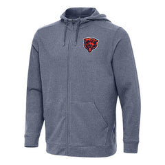 Chicago Bears Antigua Effortless Full-Zip Hoodie - Heather Navy - NFL