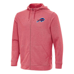 Buffalo Bills Antigua Effortless Full-Zip Hoodie - Heather Red - NFL
