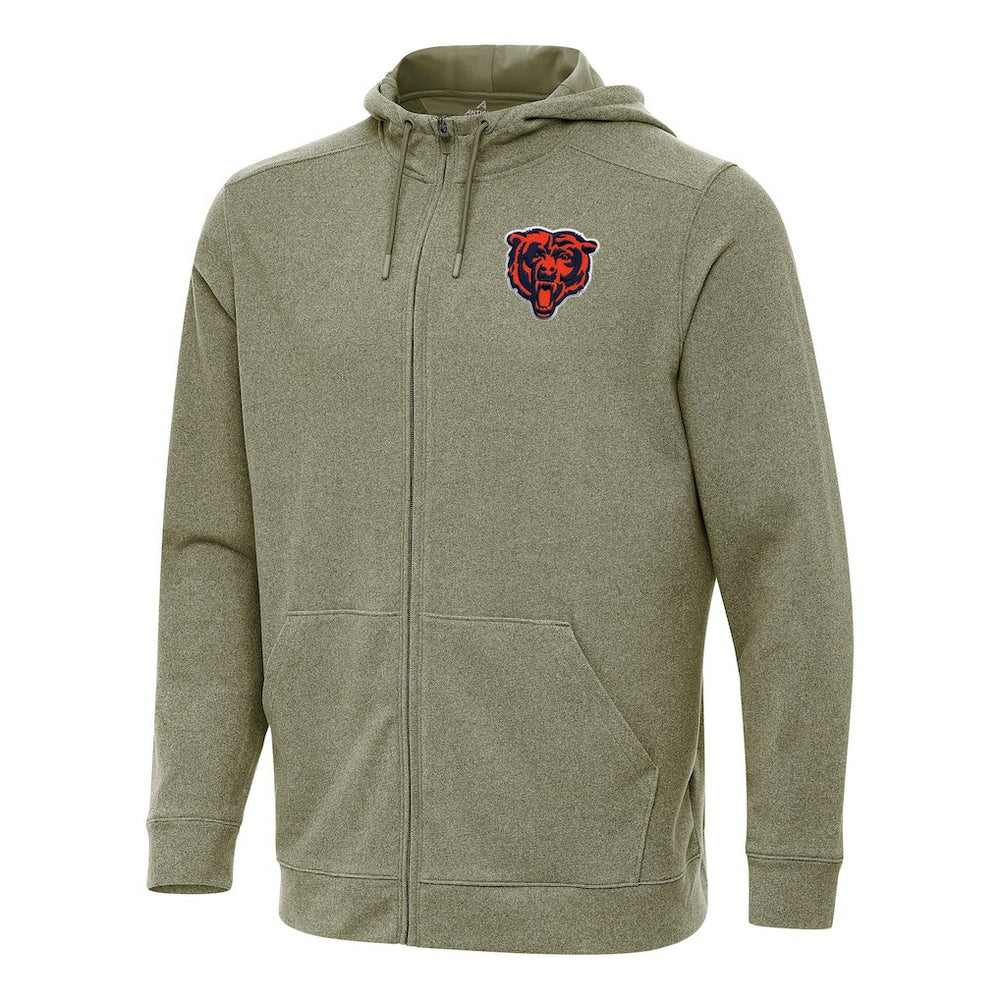 Chicago Bears Antigua Effortless Full-Zip Hoodie - Olive - NFL