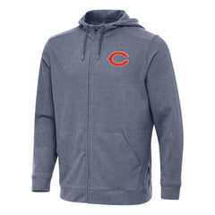 Chicago Bears Antigua Effortless Full-Zip Hoodie - Heather Navy - NFL