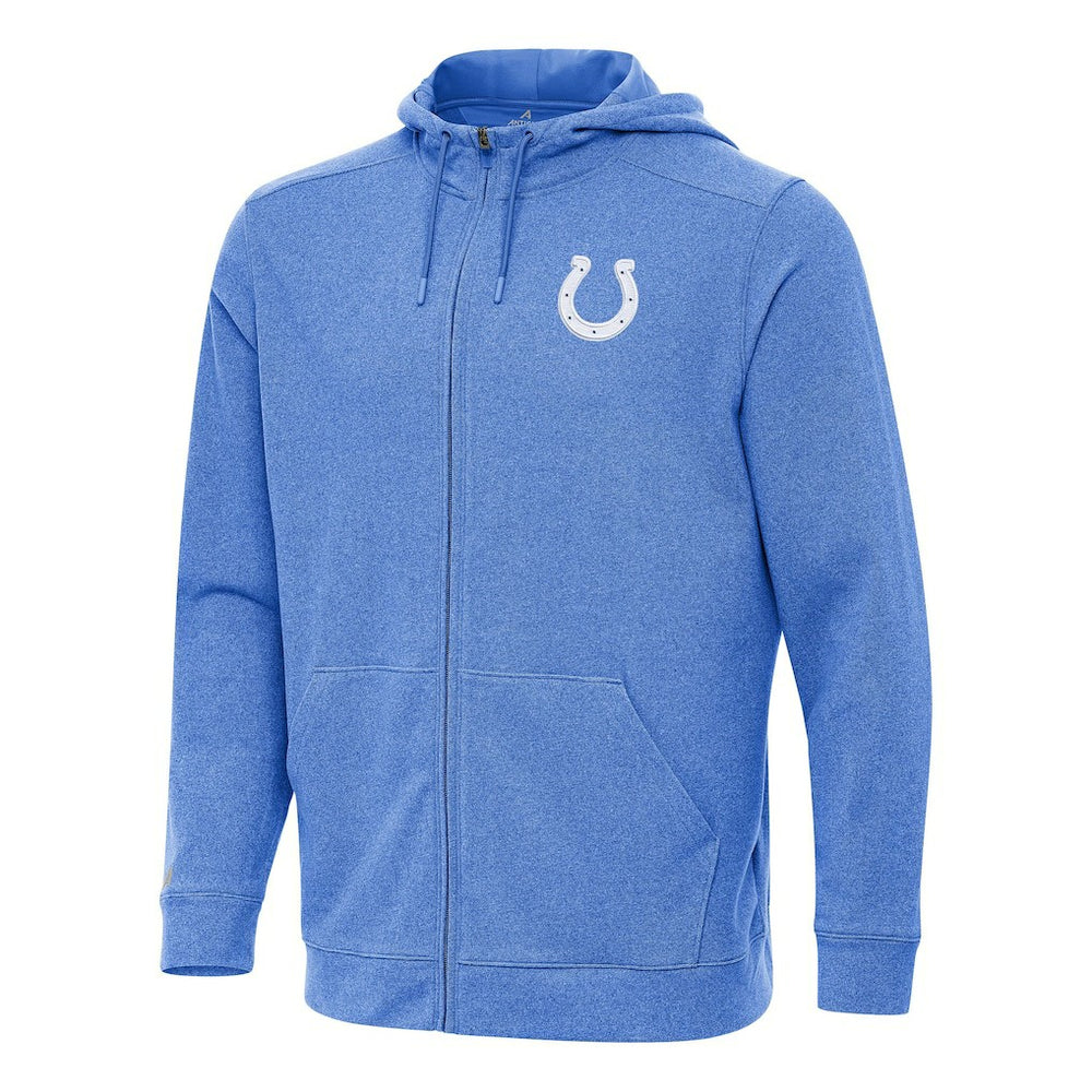 Indianapolis Colts Antigua Effortless Full-Zip Hoodie - Heather Royal - NFL