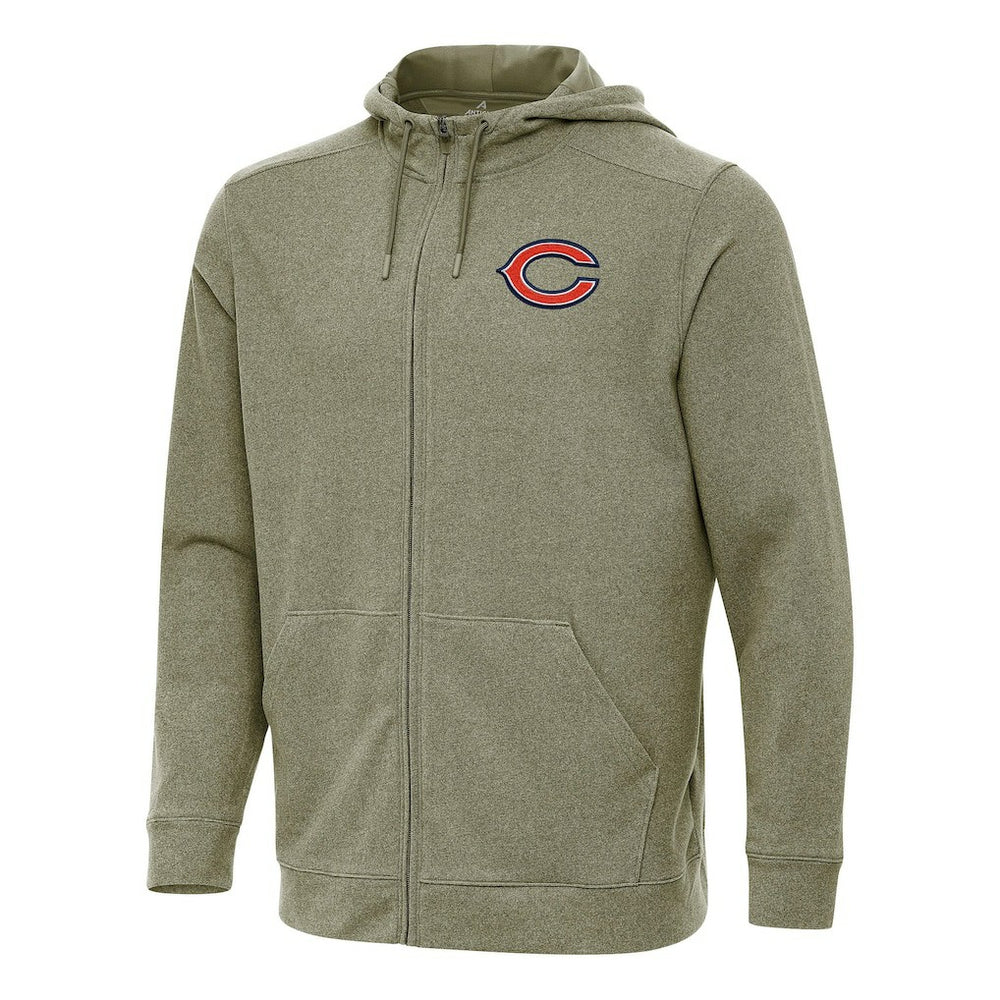Chicago Bears Antigua Effortless Full-Zip Hoodie - Olive - NFL