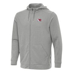 Kansas City Chiefs Antigua Effortless Full-Zip Hoodie - Heather Gray - NFL