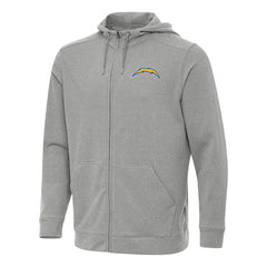 Los Angeles Chargers Antigua Effortless Full-Zip Hoodie - Heather Gray - NFL