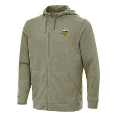 Minnesota Vikings Antigua Effortless Full-Zip Hoodie - Olive - NFL