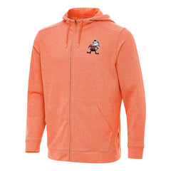 Cleveland Browns Antigua Effortless Full-Zip Hoodie - Heather Orange - NFL