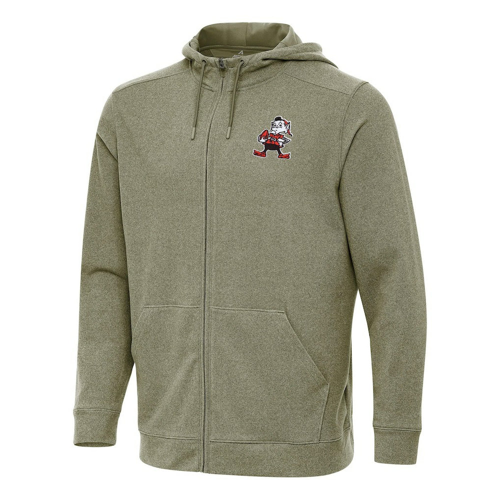 Cleveland Browns Antigua Effortless Full-Zip Hoodie - Olive - NFL