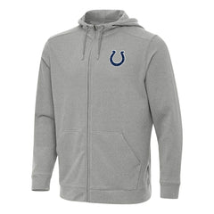 Indianapolis Colts Antigua Effortless Full-Zip Hoodie - Heather Gray - NFL
