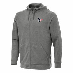 Houston Texans Antigua Effortless Full-Zip Hoodie - Heather Black - NFL