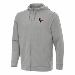 Houston Texans Antigua Effortless Full-Zip Hoodie - Heather Gray - NFL