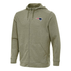 New England Patriots Antigua Effortless Full-Zip Hoodie - Olive - NFL