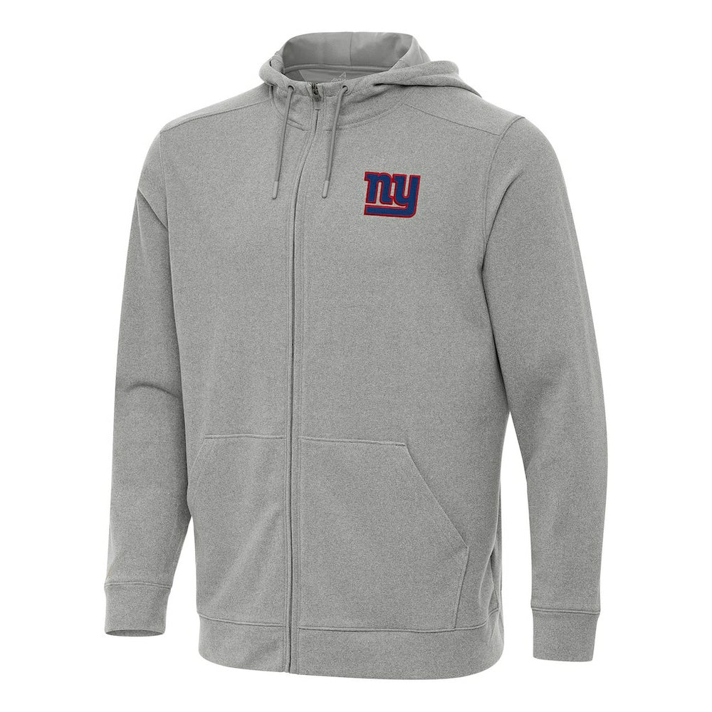 New York Giants Antigua Effortless Full-Zip Hoodie - Heather Gray - NFL