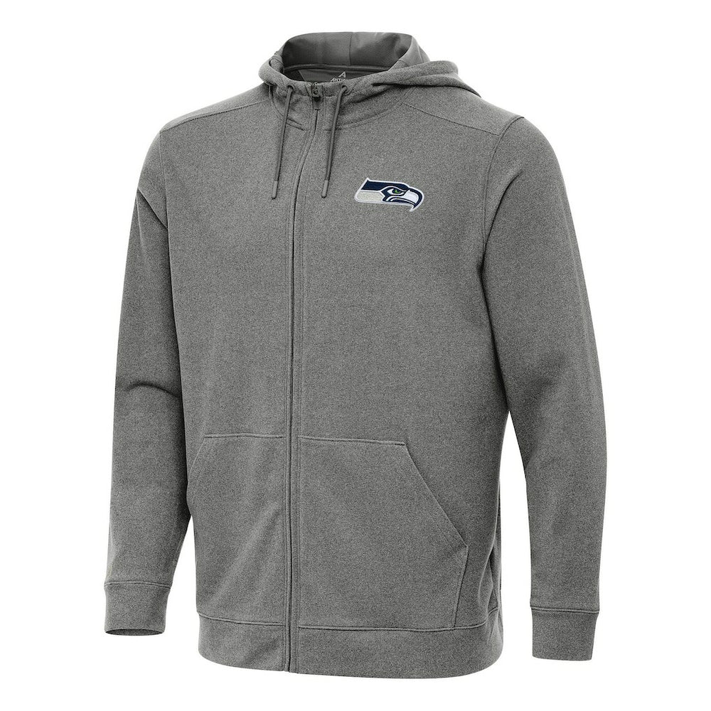 Seattle Seahawks Antigua Effortless Full-Zip Hoodie - Heather Black - NFL