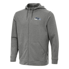 Seattle Seahawks Antigua Effortless Full-Zip Hoodie - Heather Black - NFL