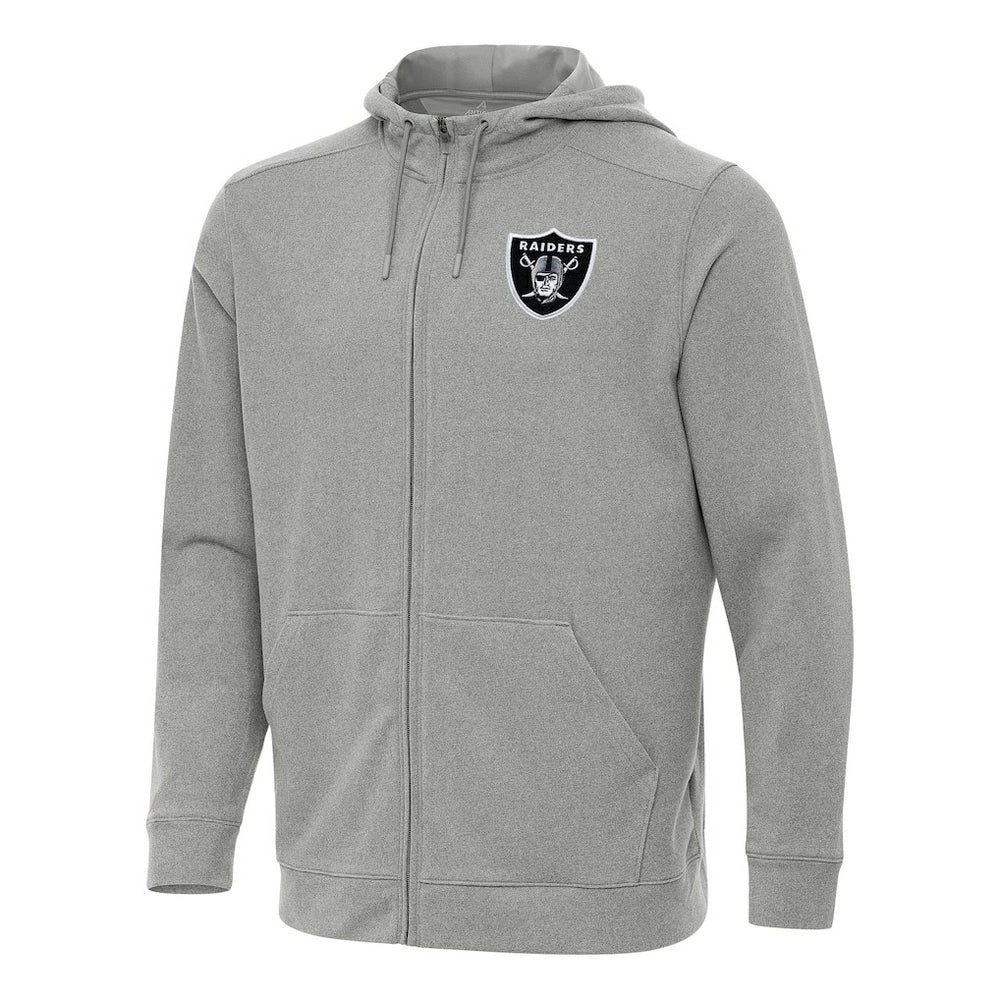 Las Vegas Raiders Antigua Effortless Full-Zip Hoodie - Heather Gray - NFL