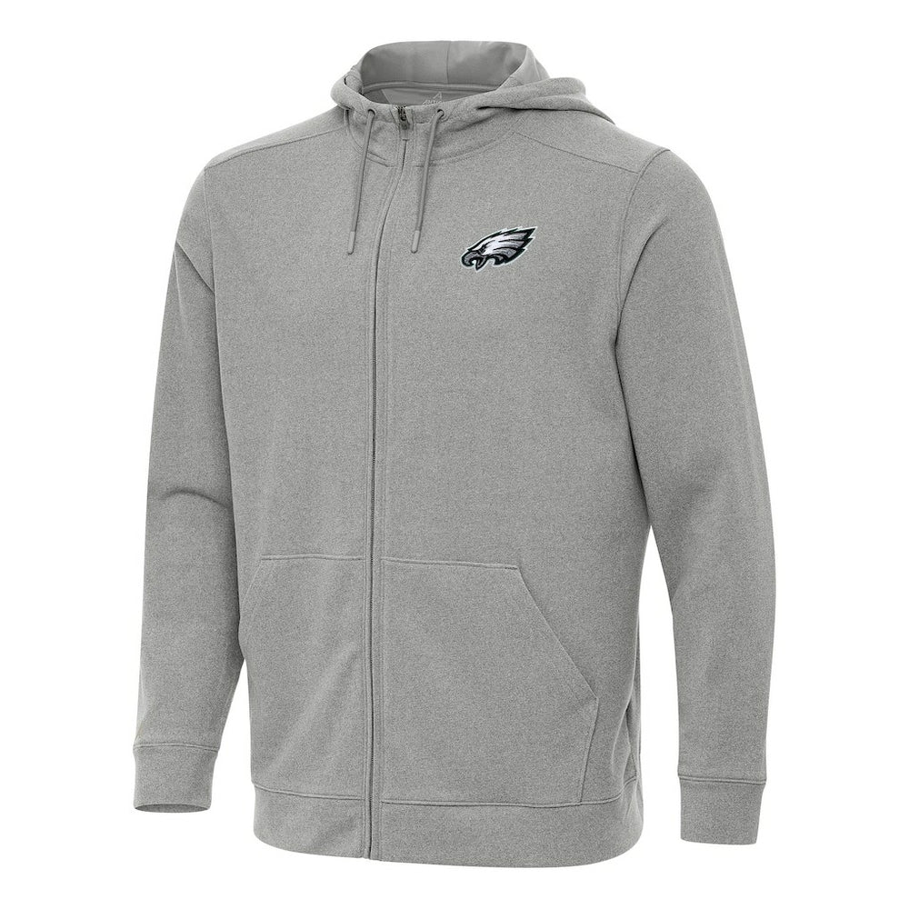 Philadelphia Eagles Antigua Effortless Full-Zip Hoodie - Heather Gray - NFL