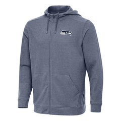 Seattle Seahawks Antigua Effortless Full-Zip Hoodie - Heather College Navy - NFL