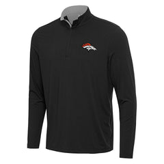 Denver Broncos Antigua Content Quarter-Zip Pullover Top - Black/Gray - NFL