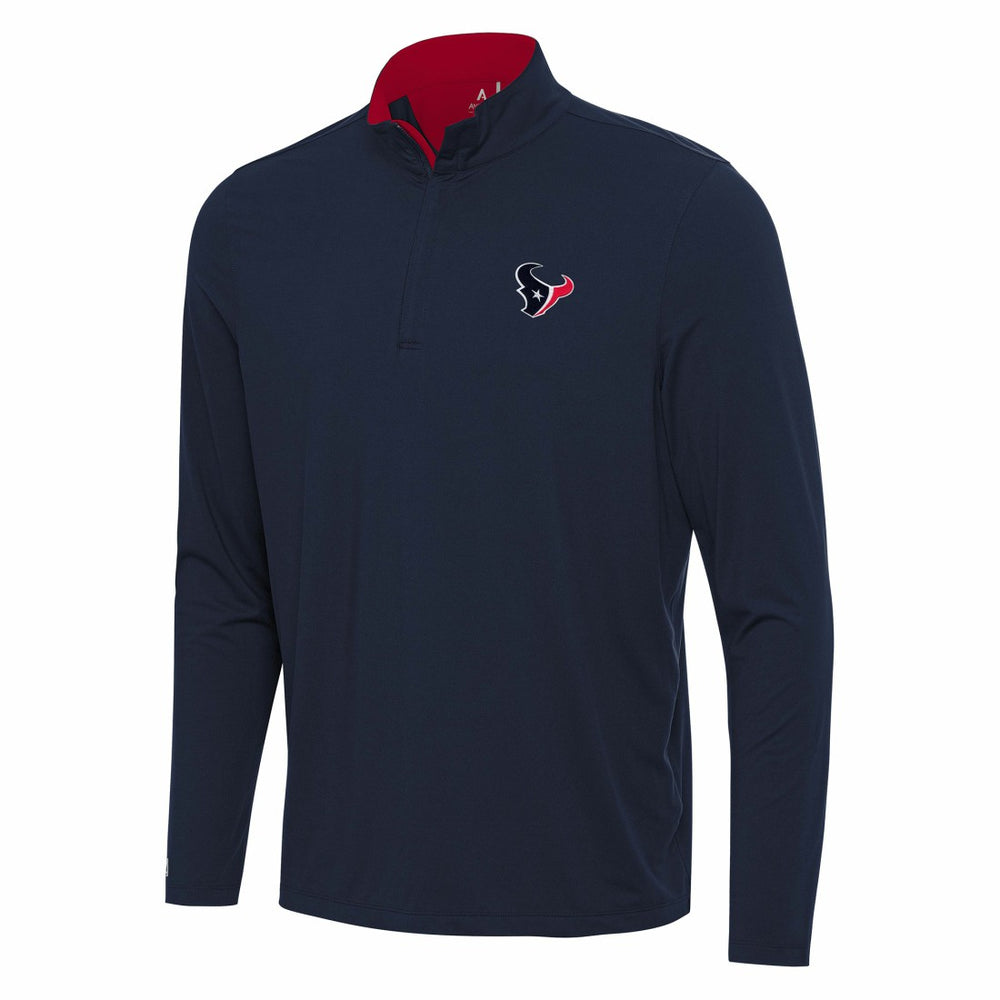 Houston Texans Antigua Content Quarter-Zip Pullover Top - Navy/Red - NFL