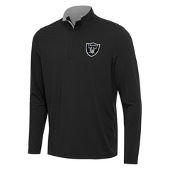 Las Vegas Raiders Antigua Content Quarter-Zip Pullover Top - Black/Gray - NFL